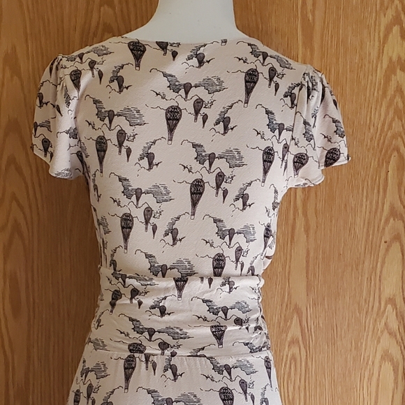 Anthropologie Leifnotes up and away hot air balloon print viscose crepe … - Picture 11 of 13